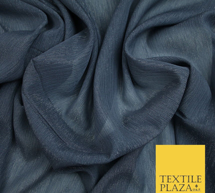 Silver Metallic Yoryu Chiffon Georgette Crinkle Dress Fabric 58″ OVER 20 COLOURS