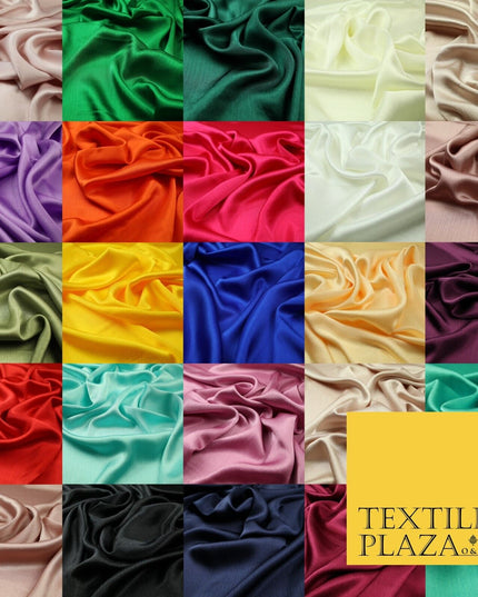 OVER 20 COLOURS - Premium Plain Dyed Yoryu Satin Crinkle Effect Dress Fabric 59″