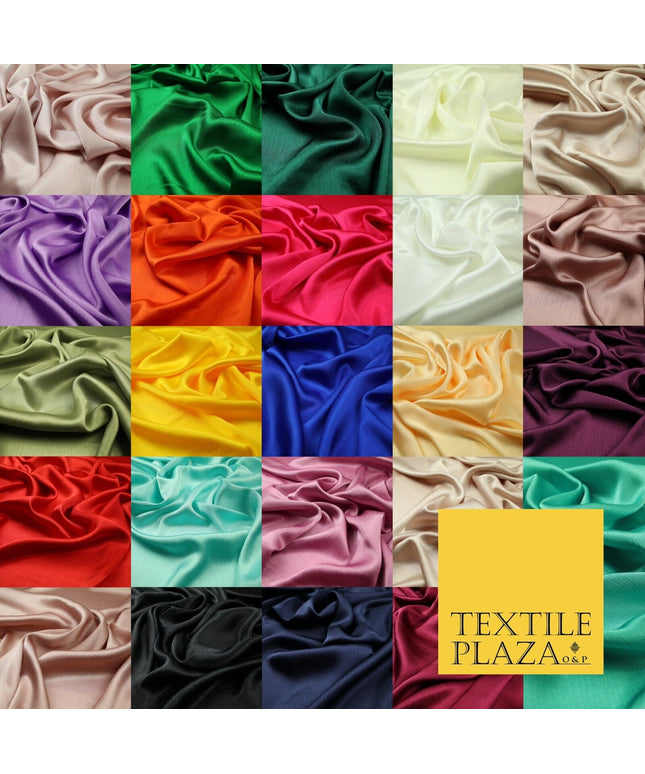 OVER 20 COLOURS - Premium Plain Dyed Yoryu Satin Crinkle Effect Dress Fabric 59″