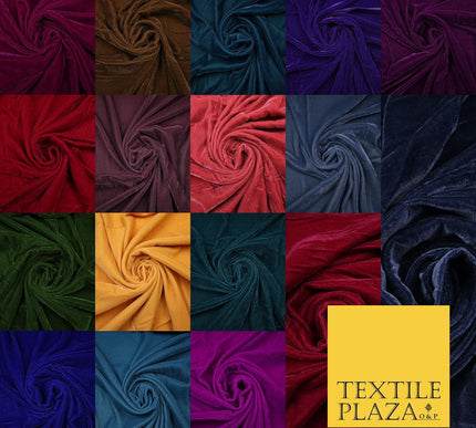 18 COLOURS Soft Plain Micro Velvet Fabric Velour Dress Material Non-Stretch 44"