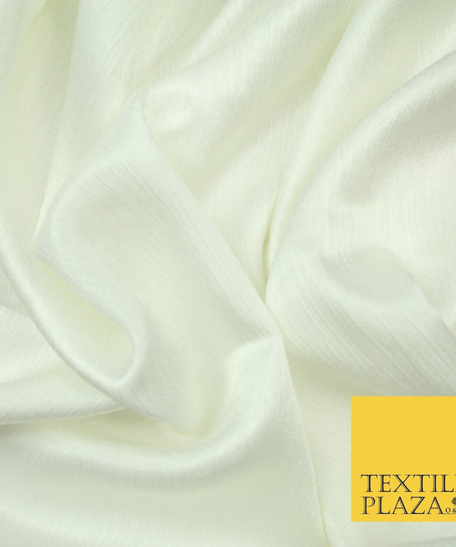 OVER 20 COLOURS - Premium Plain Dyed Yoryu Satin Crinkle Effect Dress Fabric 59″