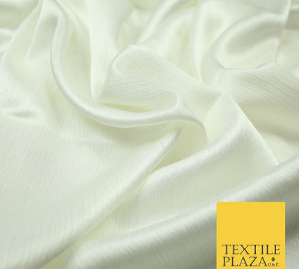 OVER 20 COLOURS - Premium Plain Dyed Yoryu Satin Crinkle Effect Dress Fabric 59″