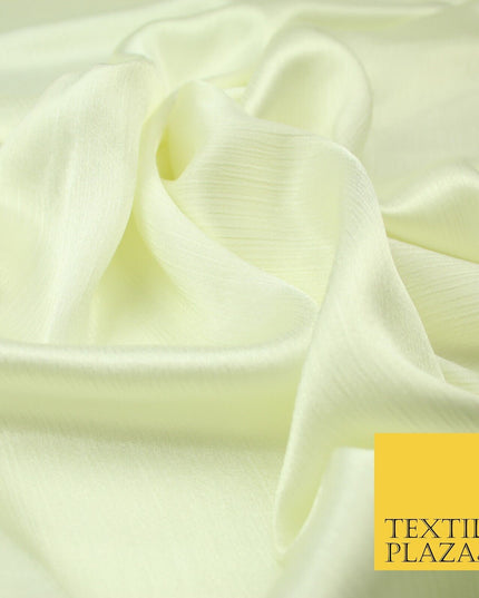 OVER 20 COLOURS - Premium Plain Dyed Yoryu Satin Crinkle Effect Dress Fabric 59″