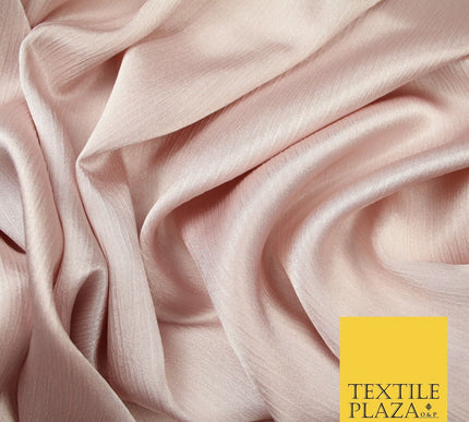 OVER 20 COLOURS - Premium Plain Dyed Yoryu Satin Crinkle Effect Dress Fabric 59″