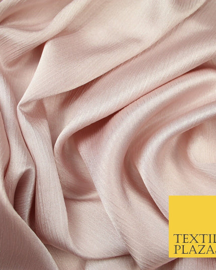 OVER 20 COLOURS - Premium Plain Dyed Yoryu Satin Crinkle Effect Dress Fabric 59″