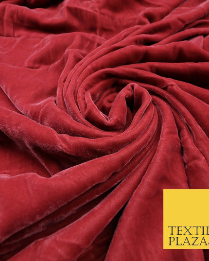 18 COLOURS Soft Plain Micro Velvet Fabric Velour Dress Material Non-Stretch 44"