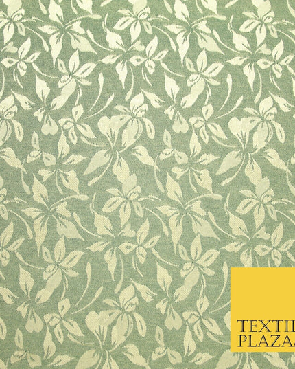 10 COLOURS - Premium Floral Leafy Tonal Satin Jacquard Dress Fabric 58" Wide