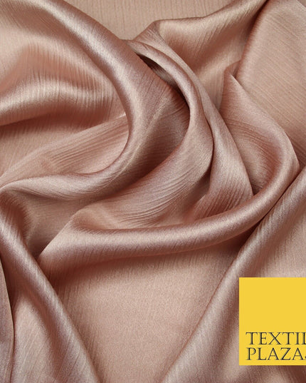 OVER 20 COLOURS - Premium Plain Dyed Yoryu Satin Crinkle Effect Dress Fabric 59″