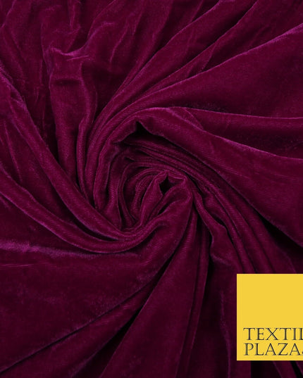 18 COLOURS Soft Plain Micro Velvet Fabric Velour Dress Material Non-Stretch 44"