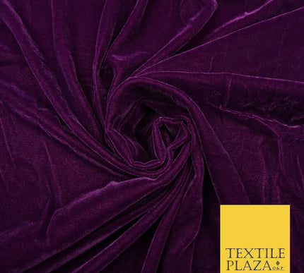 18 COLOURS Soft Plain Micro Velvet Fabric Velour Dress Material Non-Stretch 44"