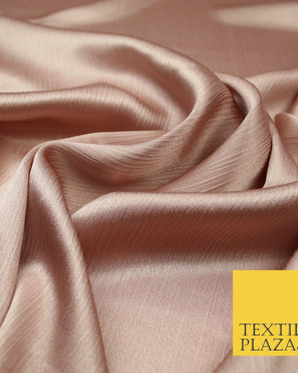 OVER 20 COLOURS - Premium Plain Dyed Yoryu Satin Crinkle Effect Dress Fabric 59″