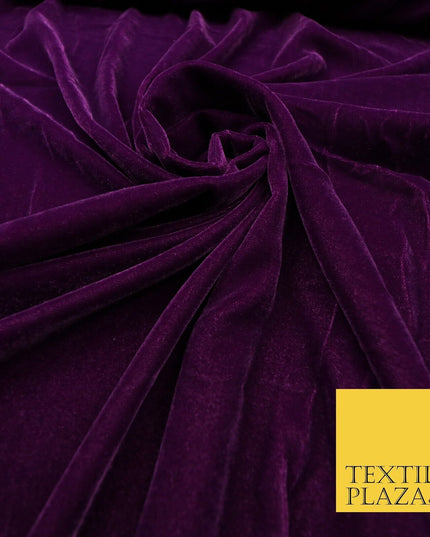 18 COLOURS Soft Plain Micro Velvet Fabric Velour Dress Material Non-Stretch 44"