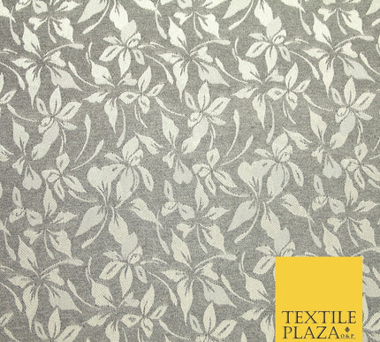 10 COLOURS - Premium Floral Leafy Tonal Satin Jacquard Dress Fabric 58" Wide