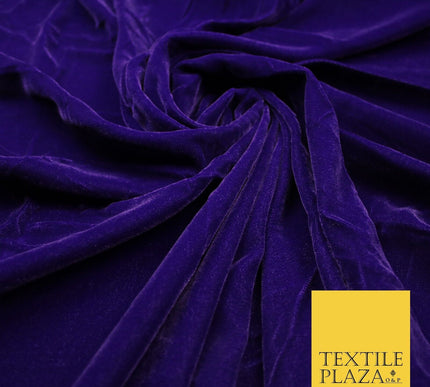 18 COLOURS Soft Plain Micro Velvet Fabric Velour Dress Material Non-Stretch 44"