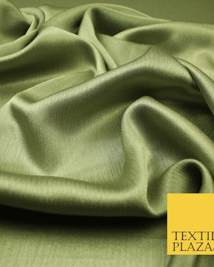 OVER 20 COLOURS - Premium Plain Dyed Yoryu Satin Crinkle Effect Dress Fabric 59″