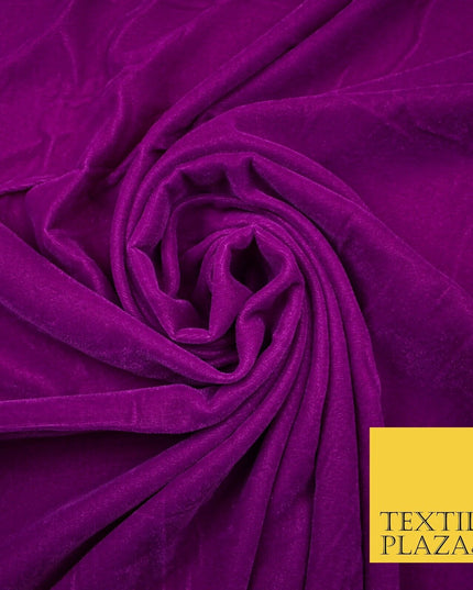 18 COLOURS Soft Plain Micro Velvet Fabric Velour Dress Material Non-Stretch 44"