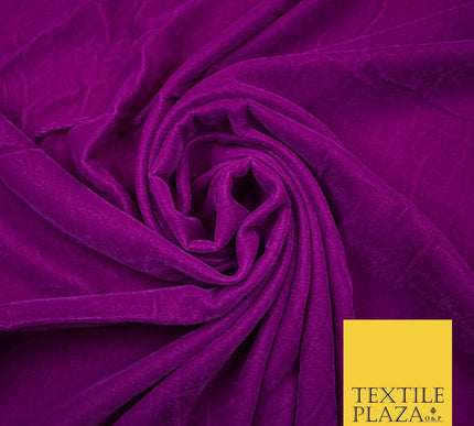 18 COLOURS Soft Plain Micro Velvet Fabric Velour Dress Material Non-Stretch 44"