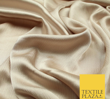 OVER 20 COLOURS - Premium Plain Dyed Yoryu Satin Crinkle Effect Dress Fabric 59″