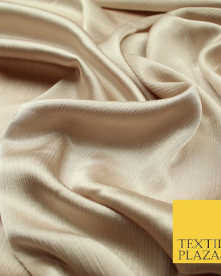 OVER 20 COLOURS - Premium Plain Dyed Yoryu Satin Crinkle Effect Dress Fabric 59″