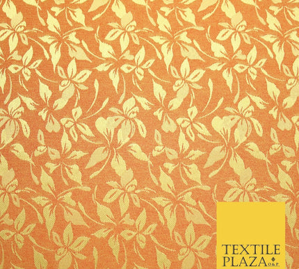 10 COLOURS - Premium Floral Leafy Tonal Satin Jacquard Dress Fabric 58" Wide