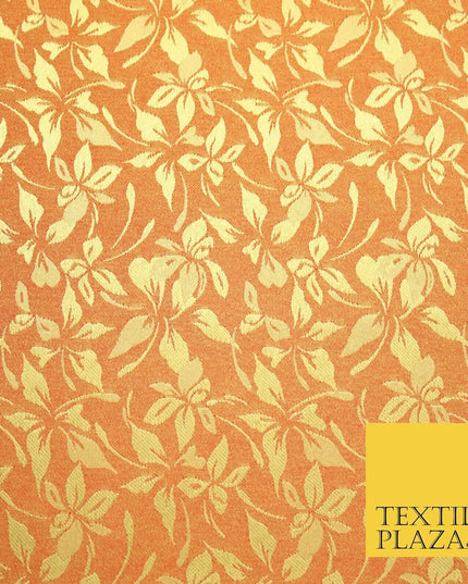 10 COLOURS - Premium Floral Leafy Tonal Satin Jacquard Dress Fabric 58" Wide