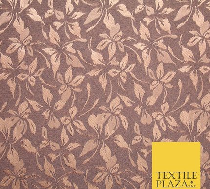 10 COLOURS - Premium Floral Leafy Tonal Satin Jacquard Dress Fabric 58" Wide