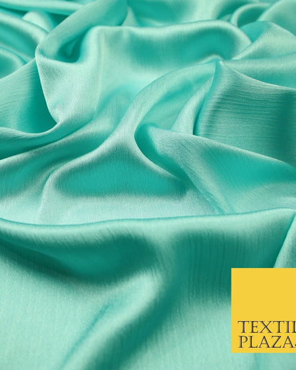 OVER 20 COLOURS - Premium Plain Dyed Yoryu Satin Crinkle Effect Dress Fabric 59″