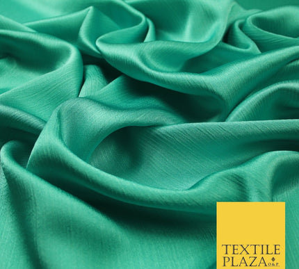 OVER 20 COLOURS - Premium Plain Dyed Yoryu Satin Crinkle Effect Dress Fabric 59″