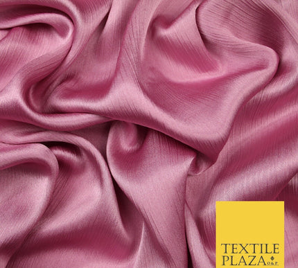 OVER 20 COLOURS - Premium Plain Dyed Yoryu Satin Crinkle Effect Dress Fabric 59″