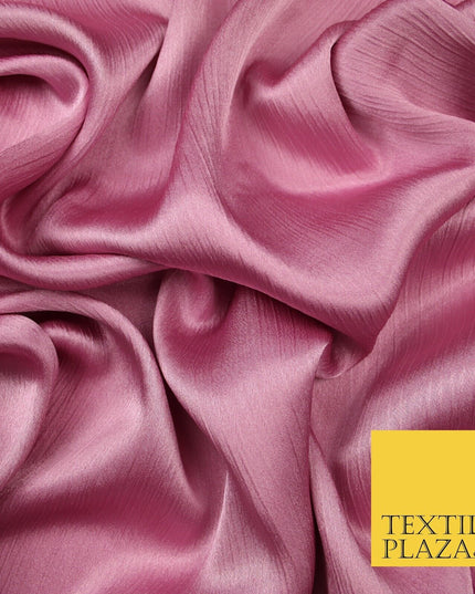 OVER 20 COLOURS - Premium Plain Dyed Yoryu Satin Crinkle Effect Dress Fabric 59″