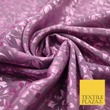 10 COLOURS - Premium Floral Leafy Tonal Satin Jacquard Dress Fabric 58" Wide