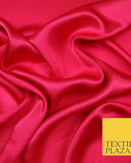 OVER 20 COLOURS - Premium Plain Dyed Yoryu Satin Crinkle Effect Dress Fabric 59″