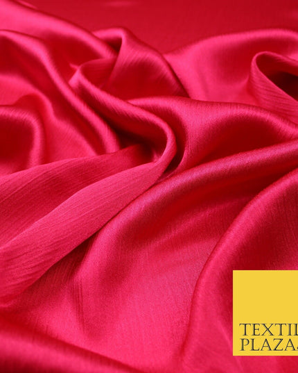 OVER 20 COLOURS - Premium Plain Dyed Yoryu Satin Crinkle Effect Dress Fabric 59″