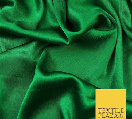 OVER 20 COLOURS - Premium Plain Dyed Yoryu Satin Crinkle Effect Dress Fabric 59″