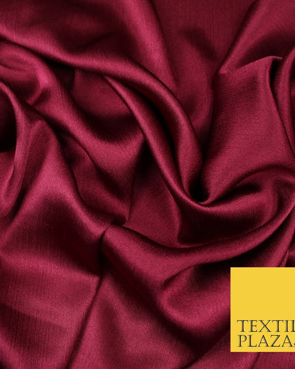 OVER 20 COLOURS - Premium Plain Dyed Yoryu Satin Crinkle Effect Dress Fabric 59″