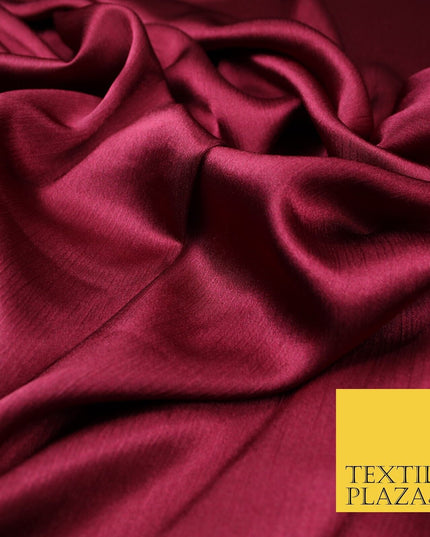 OVER 20 COLOURS - Premium Plain Dyed Yoryu Satin Crinkle Effect Dress Fabric 59″