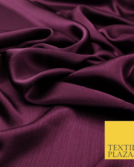 OVER 20 COLOURS - Premium Plain Dyed Yoryu Satin Crinkle Effect Dress Fabric 59″