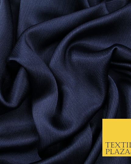 OVER 20 COLOURS - Premium Plain Dyed Yoryu Satin Crinkle Effect Dress Fabric 59″