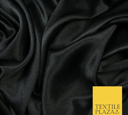 OVER 20 COLOURS - Premium Plain Dyed Yoryu Satin Crinkle Effect Dress Fabric 59″