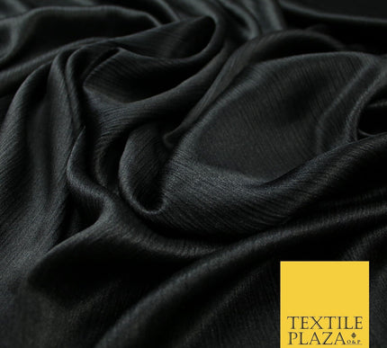 OVER 20 COLOURS - Premium Plain Dyed Yoryu Satin Crinkle Effect Dress Fabric 59″