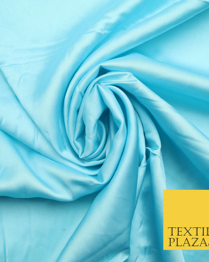 Aqua Blue 2 Fine Silky Smooth Liquid Sateen Satin Dress Fabric Drape Lining Material 7887