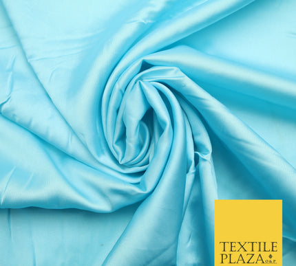 Aqua Blue 2 Fine Silky Smooth Liquid Sateen Satin Dress Fabric Drape Lining Material 7887