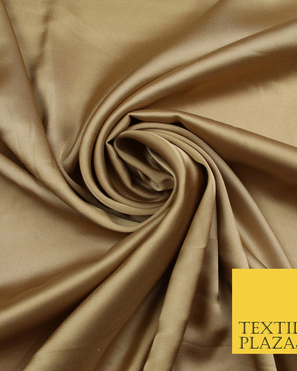 Antique Gold Fine Silky Smooth Liquid Sateen Satin Dress Fabric Drape Lining Material 7831