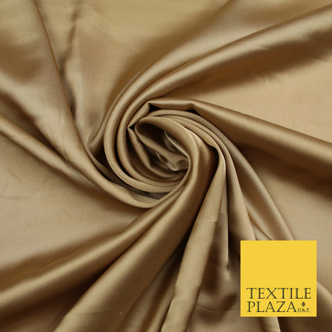 Antique Gold Fine Silky Smooth Liquid Sateen Satin Dress Fabric Drape Lining Material 7831