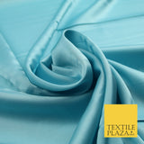Aqua Blue Fine Silky Smooth Liquid Sateen Satin Dress Fabric Drape Lining Material 7886