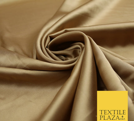 Antique Gold Fine Silky Smooth Liquid Sateen Satin Dress Fabric Drape Lining Material 7831