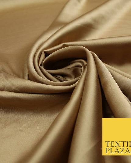 Antique Gold Fine Silky Smooth Liquid Sateen Satin Dress Fabric Drape Lining Material 7831