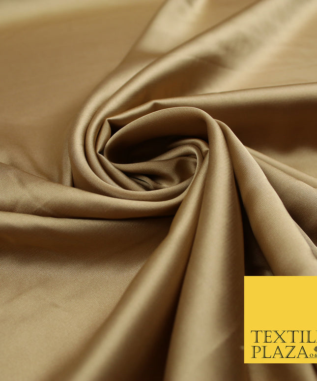 Antique Gold Fine Silky Smooth Liquid Sateen Satin Dress Fabric Drape Lining Material 7831