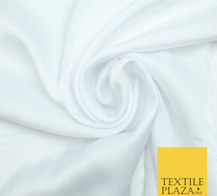 Arctic White Fine Silky Smooth Liquid Sateen Satin Dress Fabric Drape Lining Material 7815