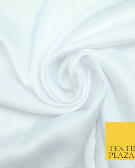 Arctic White Fine Silky Smooth Liquid Sateen Satin Dress Fabric Drape Lining Material 7815